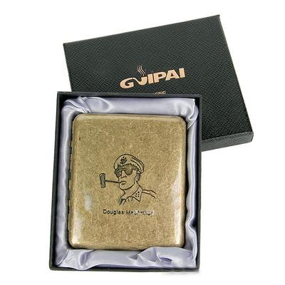 Vintage Cigarette Case with Both Sides Open to Support Generation of Bronze Condensed Flower Metal Flip-top Carved(Can Hold 20 Cigarette)