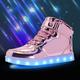 Unisex LED Shoes High Top Light Up Sneakers for Women Men Girls Boys USB Charging Halloween Street Dance Casual Daily Walking Shoes Luminous Bright White Black Blue Spring