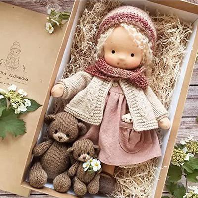 Cotton Body Waldorf Doll Doll Artist Handmade Mini Dress Up Doll Diy for Christmas Gifts