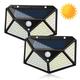 4PCS 2PCS Outdoor Solar Wall Lamp 100 LEDs / 3 Modes 270 Lighting Angle Solar Motion Sensor Outdoor Lamp IP67 Waterproof Light Control Solar Wall Lamp Suitable for Garage Fence Deck Courtyard