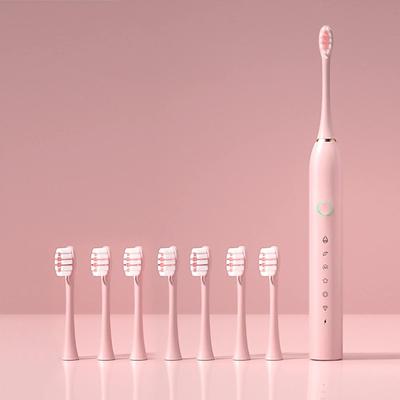 Electric Toothbrush with 8 Brush Heads Smart 6-Speed Timer IPX7 Waterproof Travel Rechargeable Power Toothbrush with Timer for Women Men