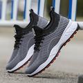 Men's Sneakers Running Tennis Shoes Sporty Daily Mesh Lace-up Dark Grey Black / Red Khaki Summer Spring