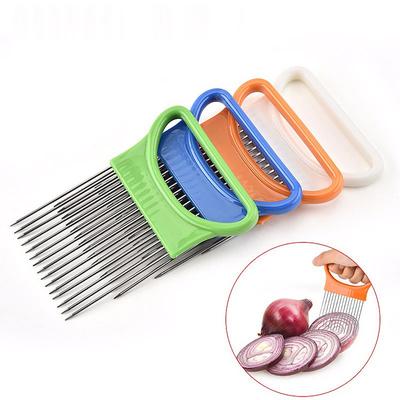 2PCS Onion Vegetables Slicer Cutting Tomato Slicer Cutting Aid Holder Guide Slicing Cutter Safe Fork Onion Cutter Kitchen Accessories