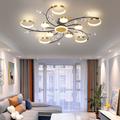 Ceiling Chandelier 10 Heads Mid Century Pendant Lighting, Ceiling Light Fixture Semi Flush Mount, Pendant Light Fixture for Living Room Kitchen Bedroom 110-240V ONLY DIMMABLE with REMOTE CONTROL