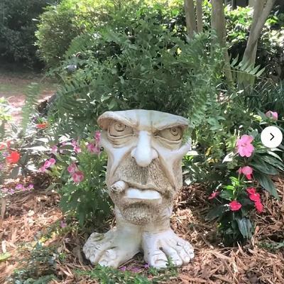 Face Planters, Muggle Head Planter Face Flower Pot Resin Garden Sculpture For Indoor Outdoor Plants, Unique Garden Pot Patio Decor