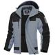 Men's Winter Jacket Hiking Jacket Rain Jacket Windcheater Jacket Sports Outdoor Camping Hiking Waterproof Windproof Hooded Spring Fall Winter Patchwork Ivory white Black Orange Army Green Dark