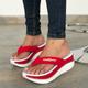 Women's Sandals Slippers Flip-Flops Platform Sandals Flip-Flops Plus Size Outdoor Daily Beach Solid Color Summer Platform Open Toe Casual Minimalism Canvas Loafer White Red Blue