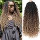 Brown 18 Inch 7 Packs Faux Locs Crochet Hair Soft Crochet Locs Pre Looped Crochet Braids Curly boho Locs Crochet Hair Synthetic Hippie Locs Hair Extensions