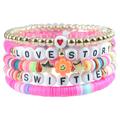 Taylor Lover Fearless Reputation 1989 Taylor Album Inspired Bracelet For Eras Music, Summer Beach Bohemian Layering Bracelets Set Friendship Bracelets Gifts For Women Girls