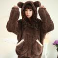 Adults' Pants Hoodie Kigurumi Pajamas Bear Solid Colored Onesie Pajamas Flannel Fabric Cosplay For Men's Women's Male Animal Sleepwear Television Warmer Creative Cartoon Festival / Holiday Costumes