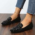 Women's Flats Slip-Ons Loafers Flat Sandals Comfort Shoes Fantasy Shoes Party Christmas Club Rhinestone Sparkling Glitter Sequin Flat Heel Round Toe Cap-Toe Fashion Glitter Loafer Solid Color Glow in