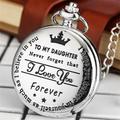 Men Pocket Watch with Chain Retro Vintage Roman Numerals Dial Watch Decoration Personalized Stainless Steel Watch Heartfelt Birthday Gift From Mom and Dad