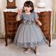 Toddler Girls' Dress Plain Short Sleeve Party Daily Sequins Bow Cute Elegant Polyester Midi Tulle Dress Summer Spring 1-4 Years Wine Red Green