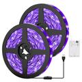LED UV Black Light Strip Purple LED Light Strip USB Interface with Switch or Battery Box SMD2835 380-400NM UV LED No-waterproof Black Light Lamp Suitable for Fluorescent Dance and UV Body Coating