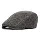 Men's Flat Cap Tweed Cap Black Coffee Cotton Beaded Splice Simple Chic Modern Retro Street Dailywear Weekend Stripe Portable Comfort Fashion