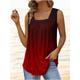 Women's Tank Top Color Gradient Sleeveless Black Wine Blue Print Sleeveless Casual Basic Neon Bright Square Neck Regular Fit