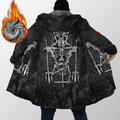 Pentagram Gothic Mens 3D Shirt For Halloween Black Winter Fleece Satanic Men'S Coat Warm Sports Outdoor Zipper Skull Graphic Prints 3D Printed Hoodie Streetwear Jacket Outerwear Long Sleeve