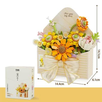 Women's Day Gifts lnlaid Building Blocks Light Flower Carriage Ornaments Building Toys Gift BoxValentine's Day Women's Day Mother's Day Gifts for Girls Mother's Day Gifts for MoM