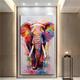 100% Hand Painted Elephant oil painting Wall Art Street Graffiti Colorful Wild Animal Canvas Painting animal oil painting Modern Abstract Art Wall Picture for living room hotel Home Decoration canvas