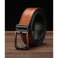 Men's Dress Belt Leather Belt Ratchet Belt Casual Belt Black 1# Black 2# Cowhide Stylish Casual Gentleman Plain Daily Wear Going out Weekend