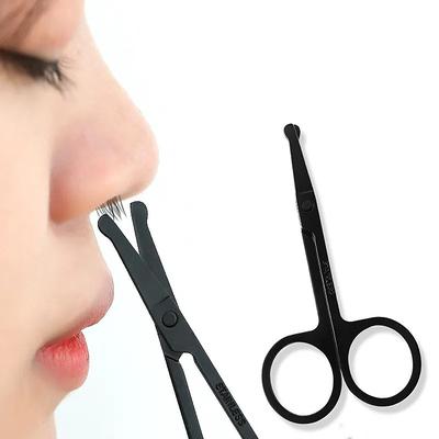 Nose Hair Scissors Stainless Steel Round Head Beauty Trimmer Nose Hair Trimmers Portable Ergonomics Nose Hair Cutter Tools