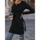 Women's Little Black Dress Work Dress Casual Dress Little Black Dress Fashion Office Daily Workfashion Mini Dress Button Crew Neck Long Sleeve Plain Black White Gray Fall Winter XXL