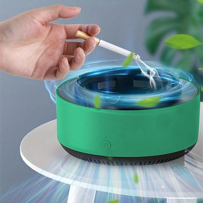 Cigarette Ashtray Air Purifier For Inhaling Tobacco Odor, Smart Remove Secondhand Smoke Smoking Tobacco Odor Removal Indoor Living Room Office Car Smoking Artifact, Using 2 Batteries No. 5 (Batteries Not Included)