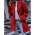 Women's Winter Long Coat Overcoat Fall Open Front Pea Coat Over Sized Windproof Warm Trench Coat Modern Style Casual Trendy Jacket Long Sleeve Black White Red Outerwear