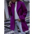 Women's Winter Long Coat Overcoat Fall Open Front Pea Coat Over Sized Windproof Warm Trench Coat Modern Style Casual Trendy Jacket Long Sleeve Black White Red Outerwear