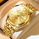 OLEVS Quartz Watch for Men Luxury Diamonds Gold Watch Waterproof Luminous Stainless steel Business Men's Quartz Watch Mens Watch