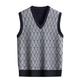 Men's Sweater Vest Knitwear Pullover Chunky Knit Regular Knitted Plaid V Neck Keep Warm Modern Contemporary Daily Wear Going out Clothing Apparel Fall Winter Black White M L XL