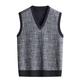 Men's Sweater Vest Knitwear Pullover Chunky Knit Regular Knitted Plaid V Neck Keep Warm Modern Contemporary Daily Wear Going out Clothing Apparel Fall Winter Black White M L XL