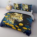 3D Tiger Print Duvet Cover Bedding Sets Comforter Cover with 1 Duvet Cover or Coverlet,1Sheet,2 Pillowcases for Double/Queen/King(1 Pillowcase for Twin/Single)