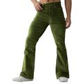 Men's Dress Pants Corduroy Pants Flared Pants Trousers Suit Pants Pocket Plain Comfort Breathable Outdoor Daily Going out Corduroy Fashion Casual White Green