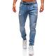 Men's Jeans Joggers Trousers Denim Pants Drawstring Zipper Pocket Plain Comfort Breathable Daily Going out Denim Fashion Casual Black Dark Blue