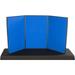 Tri Fold 3-Panel Display Board 72 X 36 With Blue Hook & Loop-Receptive Fabric And Write-On Whiteboard