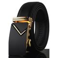 Men's Luxury Belt Leather Solid Colored Silver Gold 2024