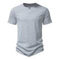 Men's T shirt Tee Plain V Neck Vacation Going out Short Sleeves Clothing Apparel Fashion Basic Casual