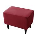 Stretch Velvet Ottoman Cover Folding Storage Stool Furniture Protector Soft Rectangle Slipcover with Elastic Bottom Ottoman Cover