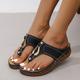 Women's Sandals Plus Size Comfort Shoes Outdoor Office Daily Solid Colored Summer Rhinestone Buckle Flat Heel Open Toe Classic Casual Walking PU Leather Faux Leather Loafer Black Pink Beige