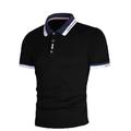 Men's Polo Shirt Golf Shirt Outdoor Casual Polo Collar Ribbed Polo Collar Short Sleeve Lightweight Breathable Color Block Color Block Spring, Fall, Winter, Summer Regular Fit Black White Red Navy