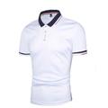 Men's Polo Shirt Golf Shirt Outdoor Casual Polo Collar Ribbed Polo Collar Short Sleeve Lightweight Breathable Color Block Color Block Spring, Fall, Winter, Summer Regular Fit Black White Red Navy