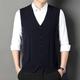 Men's Sweater Vest Wool Sweater Ribbed Knit Knitted Stripes V Neck Modern Contemporary Korean Daily Wear Going out Clothing Apparel Sleeveless Spring Fall Black Camel M L XL