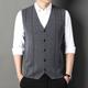 Men's Sweater Vest Wool Sweater Ribbed Knit Knitted Stripes V Neck Modern Contemporary Korean Daily Wear Going out Clothing Apparel Sleeveless Spring Fall Black Camel M L XL