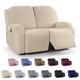 3 Seat Recliner Chair Cover for Large Reclining Chair Slipcover Seat Reversible Washable Protector with Elastic Adjustable Straps for Kids Pets