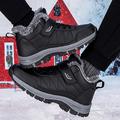 Women's Sneakers Boots Snow Boots Plus Size Hiking Boots Daily Walking Solid Color Fleece Lined Booties Ankle Boots Winter Wedge Heel Round Toe Sporty Plush Casual Running Hiking Walking Faux Leather