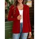 Women's Knitted Cardigan Coat Classic V Neck Long Sleeve Open Front Sweater Fall Solid Color Cardigans Wine S M L