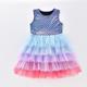 Elegant Girls' Mermaid-Style Princess Dress Eye-Catching Color Block Detail Comfortable for Special Occasions, Birthday Pageants, Easy to Care for (Hand Wash), Perfect for Kids 3-7 Years