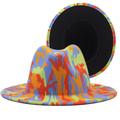 Fashion Graffiti Fedora Sun Hat Jazz Hat British Style Top Hat For Outdoor Indoor Super Foot Bowl Sunday Party Gift Super Bowl