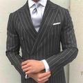 Green Black Burgundy Men's Prom Suits Derby Wedding Suits Pinstripe Peak Lapel Business Formal Striped Suits 2 Piece Fashion Plus Size Double Breasted Six-buttons 2024